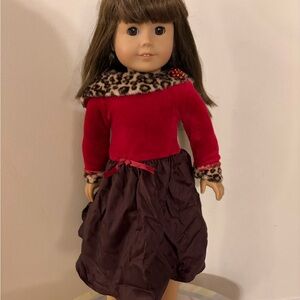 Red and Brown Doll with Leopard Print Accents